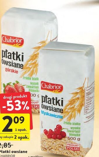 Intermarche Płatki owsiane górskie chabrior oferta