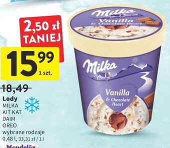 Intermarche Lody z kawałkami ciastek oreo ice cream oferta