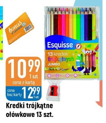 E.Leclerc Kredki trójkątne jumbo z temperówką wiodąca marka esquisse oferta
