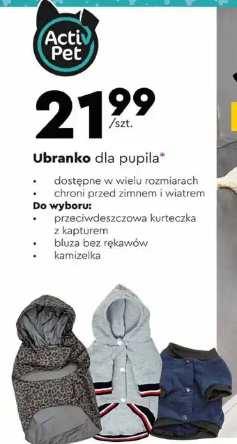 Biedronka Bluza bez rękawów dla psa activ pet oferta