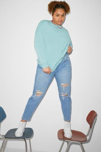 C&A Clockhouse - mom jeans - wysoki stan - materiał z recyklingu oferta