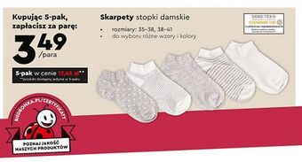Biedronka Stopki damskie 35-38 oferta