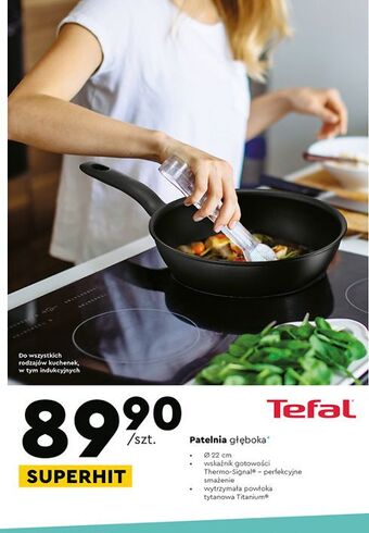 Biedronka Patelnia głęboka 22 cm tefal oferta