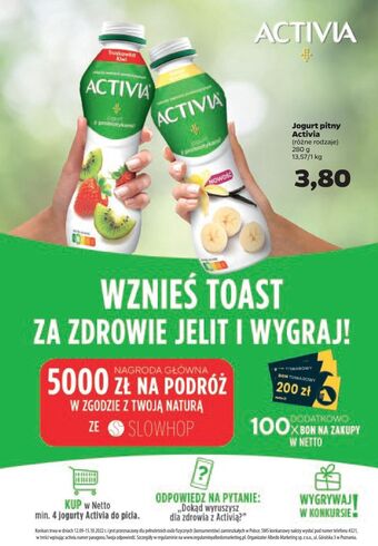 Jogurt truskawka-kiwi danone activia