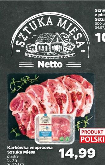 Netto Karkówka wieprzowa plastry sztuka mięsa oferta