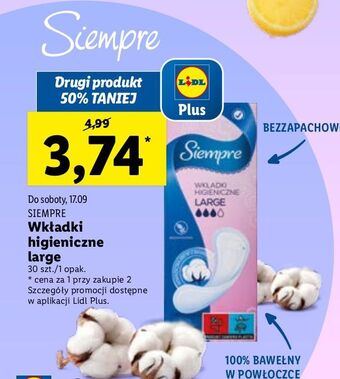 Lidl Wkładki large siempre oferta