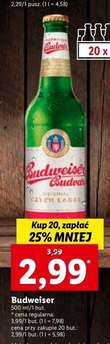 Lidl Piwo b: original budweiser budvar oferta