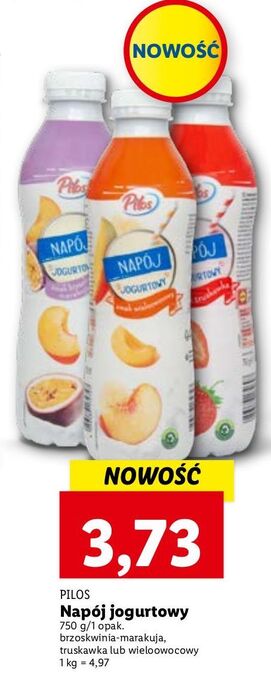 Lidl Napój jogurtowy brzoskwinia-marakuja pilos oferta