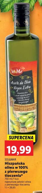 Lidl Oliwa z oliwek extra virgin sol&mar oferta