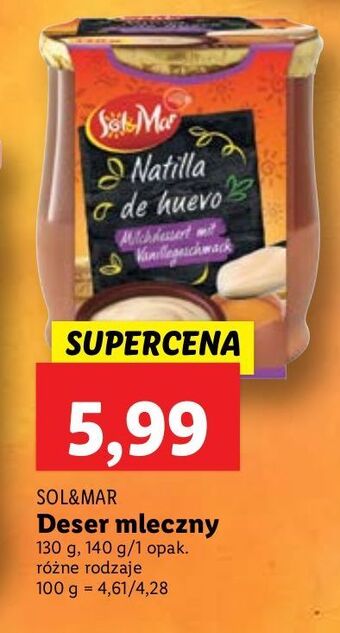 Lidl Deser kremowy czekolada w śmietance sol&mar oferta
