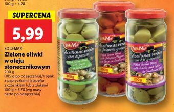 Lidl Zielone oliwki w oleju słonecznikowym z papryczkami jalapeno sol&mar oferta