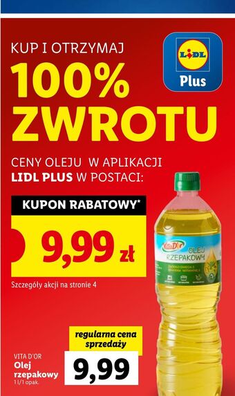 Lidl Olej rzepakowy vita d'or oferta
