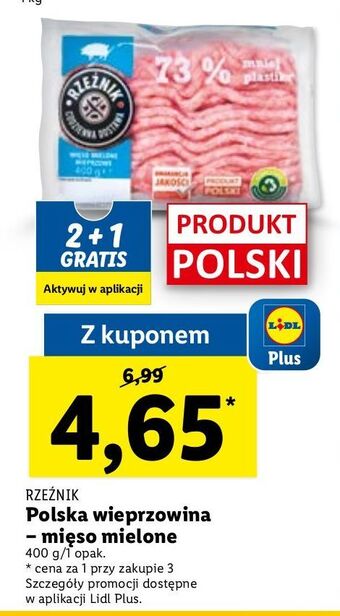 Lidl Mięso mielone wieprzowe rzeźnik codzienna dostawa oferta
