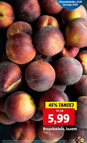 Lidl Brzoskwinie oferta