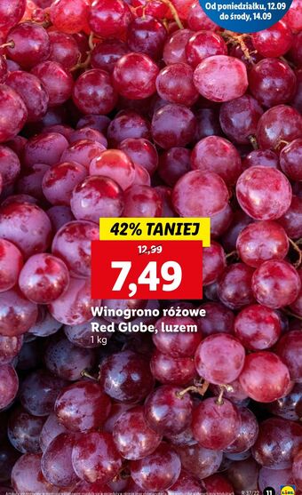 Lidl Winogrona czerwone red globe oferta