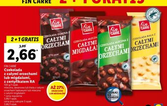 Lidl Czekolada gorzka z całymi orzechami laskowymi fin carre oferta