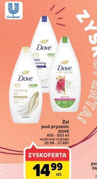 Carrefour Żel pod prysznic dove nourishing silk oferta