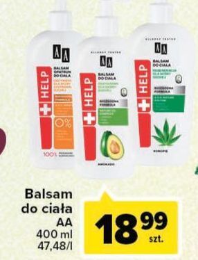 Carrefour Balsam do ciała odżywienie suchej skóry awokado aa help oferta