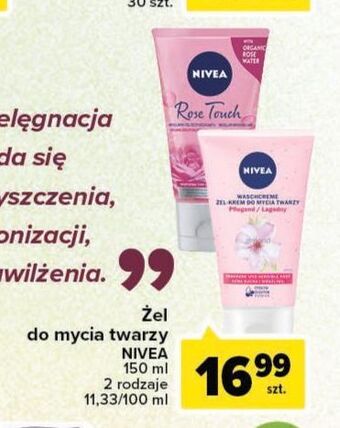 Carrefour Żel micelarny oczyszczający z wodą różaną nivea rose touch oferta