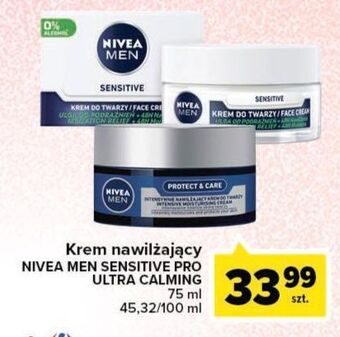 Carrefour Krem do twarzy łagodzący nawilżający nivea men sensitive oferta