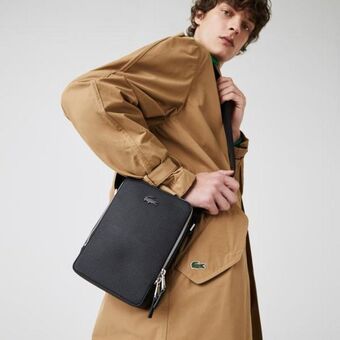 Lacoste unisex pionowa torba na aparat z matowej skóry z przeszyciami chantaco
