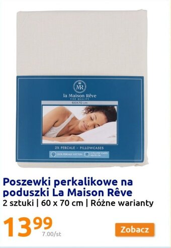 Action Poszewki perkalikowe na poduszki La Maison Reve 2 szt. oferta