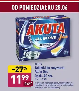 ALDI Tabletki do zmywarki All in One Opak. 40 szt oferta