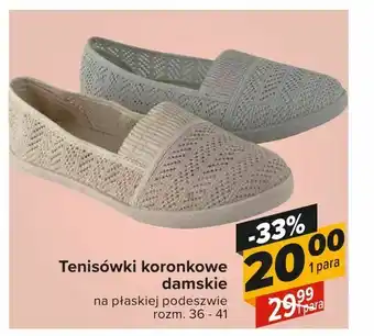 Carrefour Tenisówki koronkowe damskie oferta