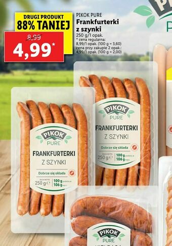 Lidl Frankfurterki z szynki oferta