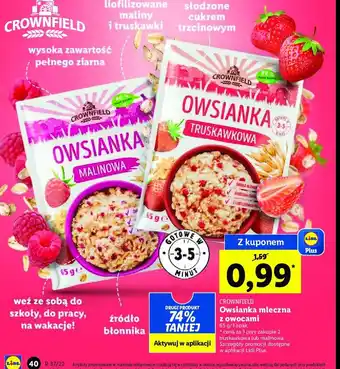 Lidl Owsianka mleczna truskawkowa oferta