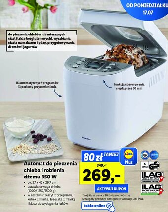 Lidl Automat do pieczenia chleba i robienia dżemu oferta