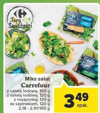 Mix sałat z roszponką carrefour targ świeżości