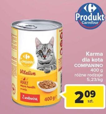 Carrefour Karma mięsne kawałki w galarecie z kurczakiem carrefour companino oferta