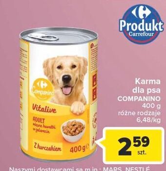Carrefour Karma mięsne kawałki w galarecie z kurczakiem carrefour companino oferta
