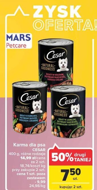 Carrefour Karma dla psa z kurczakiem cesar (karma) oferta