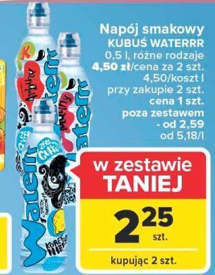 Carrefour Woda cytrynowa kubuś waterrr oferta