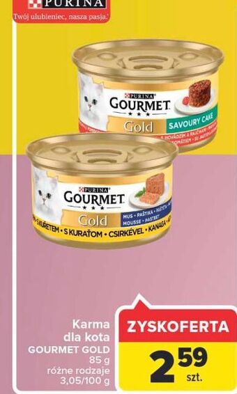 Carrefour Karma dla kota mus z wołowiną purina gourmet gold oferta