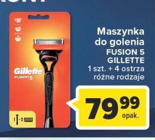 Carrefour Maszynka + 4 wkłady gillette fusion 5 oferta