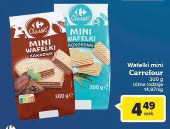 Carrefour Mini wafelki kokosowe carrefour classic oferta
