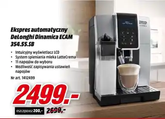 Media Markt Ekspres automatyczny DeLonghi Dinamica ECAM 354.55.SB oferta