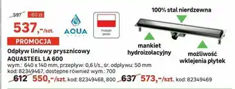 Leroy Merlin Odpływ liniowy prysznicowy oferta