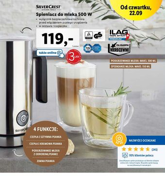 Lidl Spieniacz do mleka 500 w silvercrest oferta