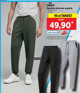 Lidl Spodnie dresowe męskie s-xl crivit oferta