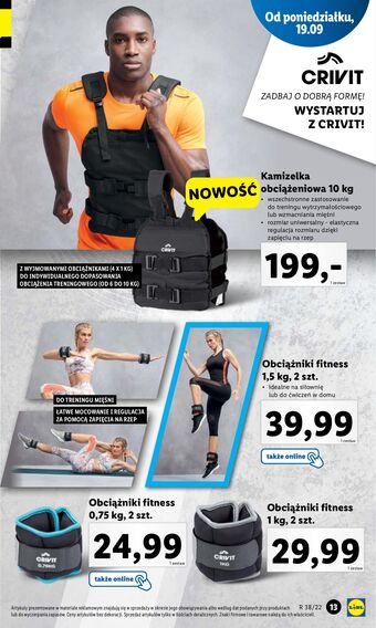 Lidl Kamizelka obciążeniowa 10 kg crivit oferta