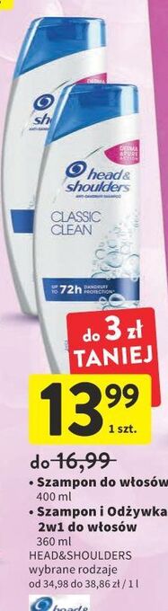 Intermarche Szampon do włosów classic clean head&shoulders oferta