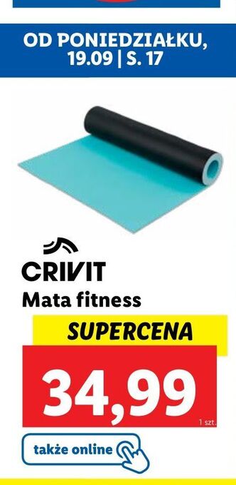 Lidl Mata fitness 150 x 70 cm crivit oferta