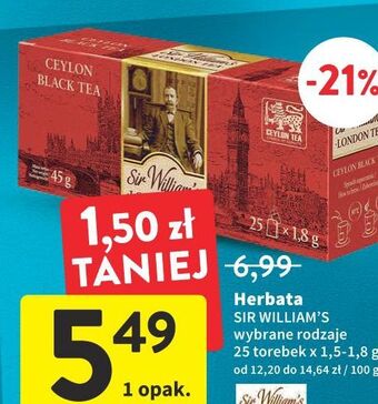 Intermarche Herbata london ceylon sir william's tea oferta