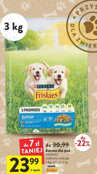 Intermarche Karma dla psa junior z kurczakiem i marchewką w sosie friskies vitafit oferta