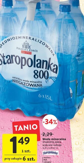 Intermarche Woda niegazowana staropolanka 800 oferta