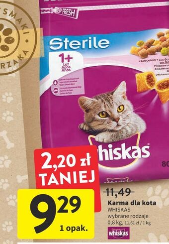 Intermarche Karma dla kota z łosośiem whiskas sterile oferta